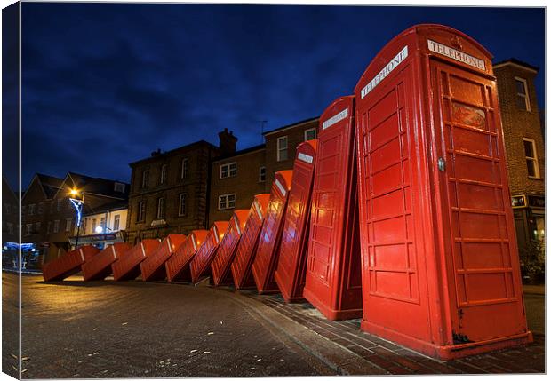  Phonebox Sculpture by David Mach in Lingston Upon Canvas Print by Colin Evans