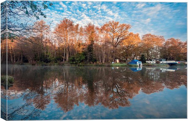  Reflections in the Wey Navigation Canvas Print by Colin Evans