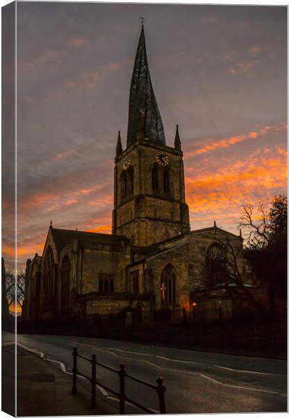 The Crooked Spire at Sunset  Canvas Print by Michael South Photography