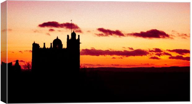 Bolsover Castle at Sunset (Grain Effect) Canvas Print by Michael South Photography