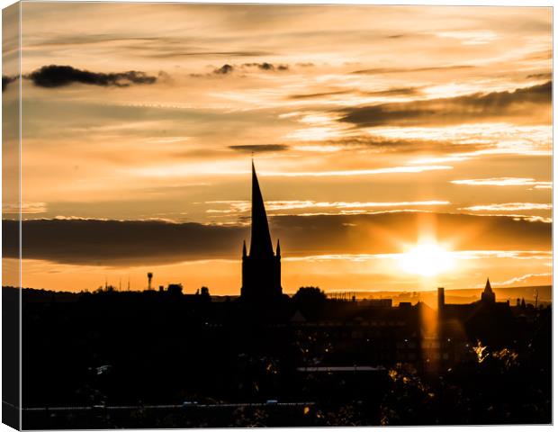 The Crooked Spire At Sunset  Canvas Print by Michael South Photography