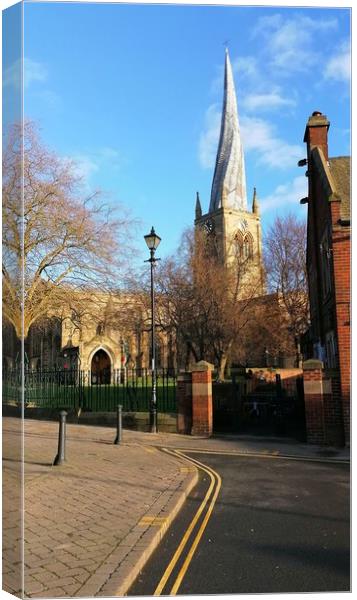 The Crooked Spire Chesterfield  Canvas Print by Michael South Photography
