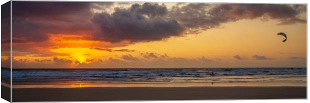 Sunset Kite surfer Canvas Print by Gary Schulze