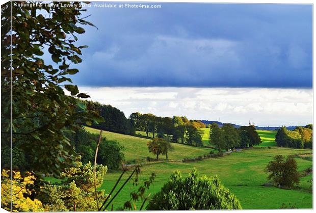  dark clouds over Dumfriesshire countryside Canvas Print by Tanya Lowery