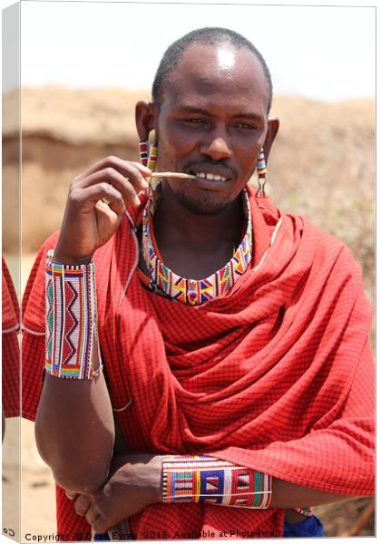 Thoughtful Maasai Canvas Print by Dave Eyres
