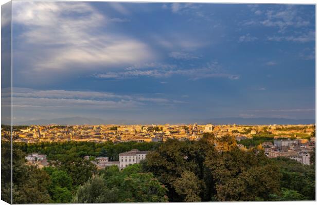 Rome Cityscape At Sunset In Italy Canvas Print by Artur Bogacki