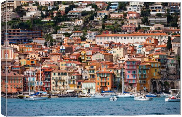 Villefranche Sur Mer Seaside Town On French Riviera Canvas Print by Artur Bogacki