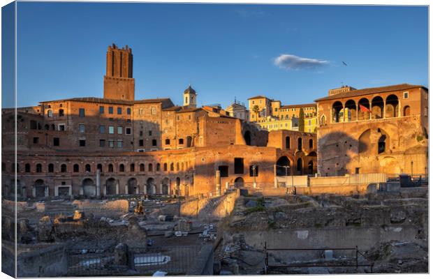 Trajan Forum and Market in Rome at Sunset Canvas Print by Artur Bogacki