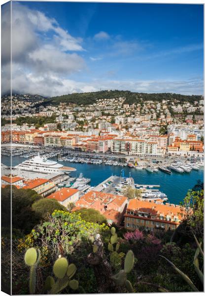 Port and City of Nice in France Canvas Print by Artur Bogacki