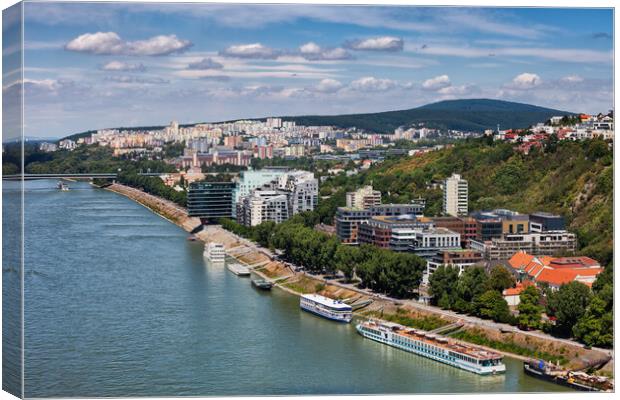 Bratislava City At Danube River Canvas Print by Artur Bogacki