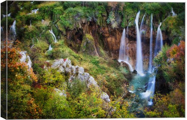 Waterfall in Plitvice Lakes National Park in Croatia Canvas Print by Artur Bogacki