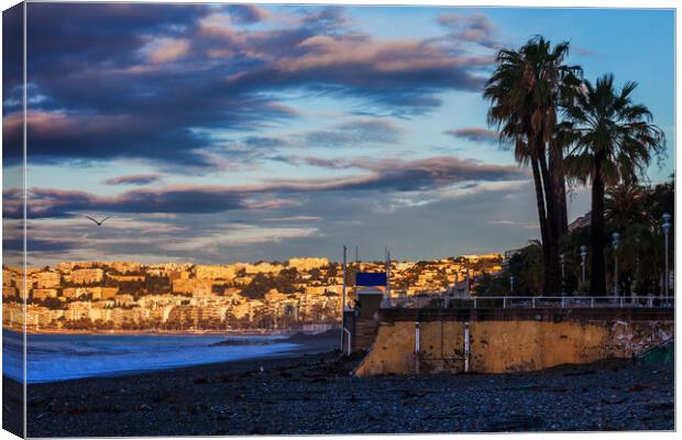 City of Nice in France at Sunrise Canvas Print by Artur Bogacki