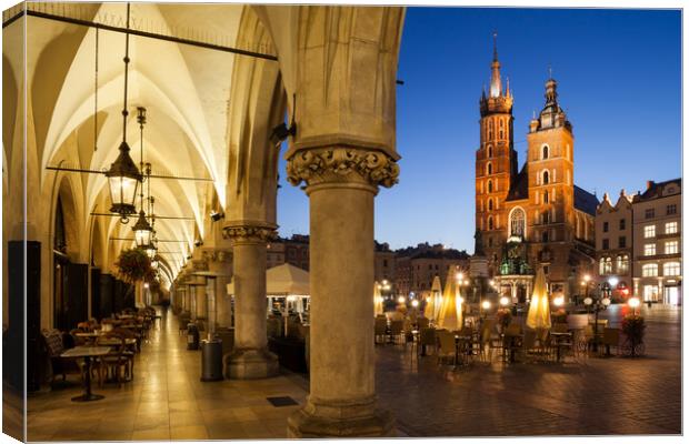 Old Town in Krakow at Night Canvas Print by Artur Bogacki