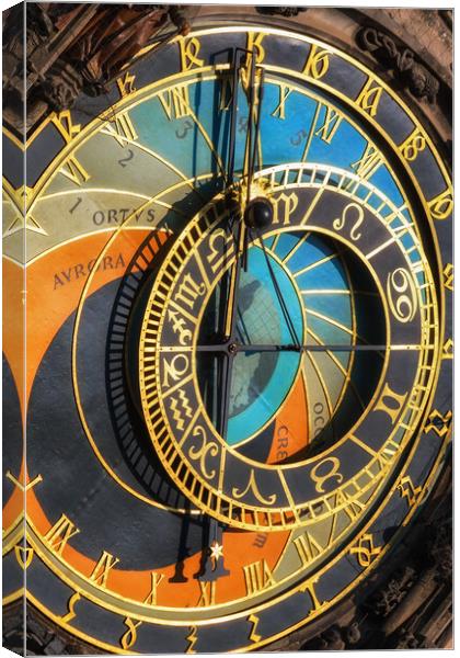 Astronomical Clock In Prague Canvas Print by Artur Bogacki
