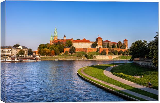 Wawel Royal Castle at Vistula River in Krakow Canvas Print by Artur Bogacki