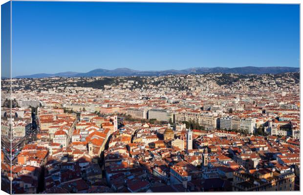 Aerial View Over City of Nice in France Canvas Print by Artur Bogacki
