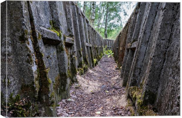 Trench With Concrete Strengthened Walls Canvas Print by Artur Bogacki