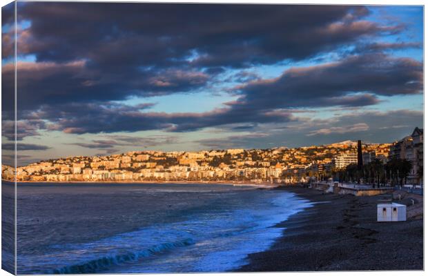 City Skyline of Nice in France at Sunrise Canvas Print by Artur Bogacki