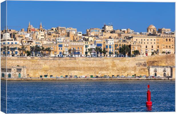 Valletta City Skyline In Malta Canvas Print by Artur Bogacki