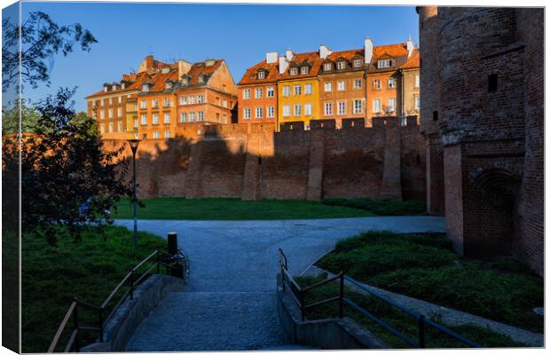 Old Town in Warsaw at Sunset Canvas Print by Artur Bogacki