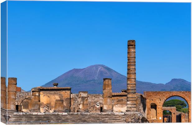 Pompeii and Mount Vesuvius in Italy Canvas Print by Artur Bogacki