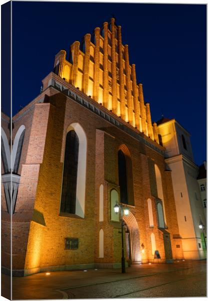 St John Archcathedral In Warsaw At Night Canvas Print by Artur Bogacki