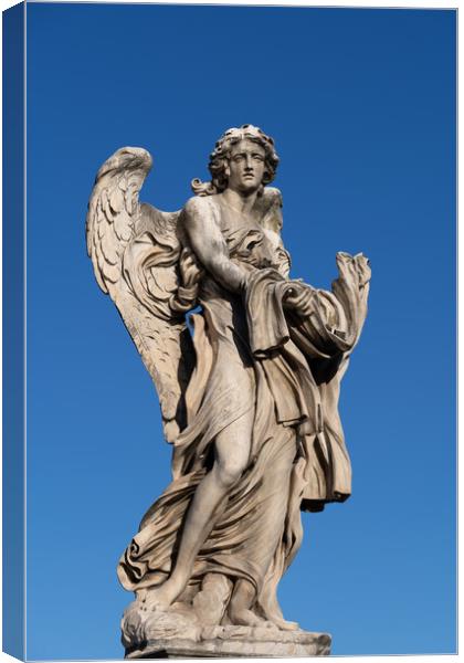Angel with the Garment and Dice Statue Canvas Print by Artur Bogacki