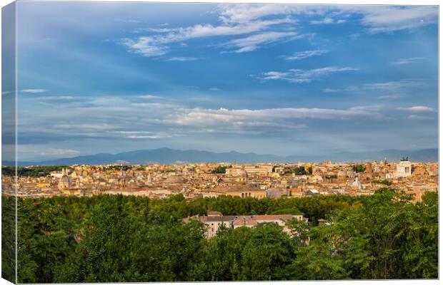 City Of Rome At Sunset From Janiculum Hill Canvas Print by Artur Bogacki