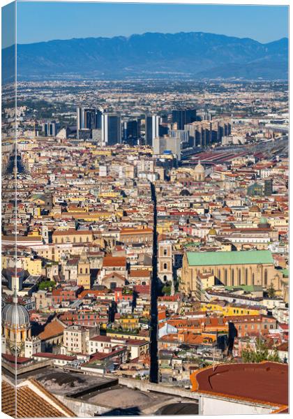 City Of Naples In Italy Aerial View Canvas Print by Artur Bogacki