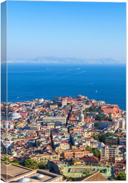 Naples City In Italy Aerial View Canvas Print by Artur Bogacki