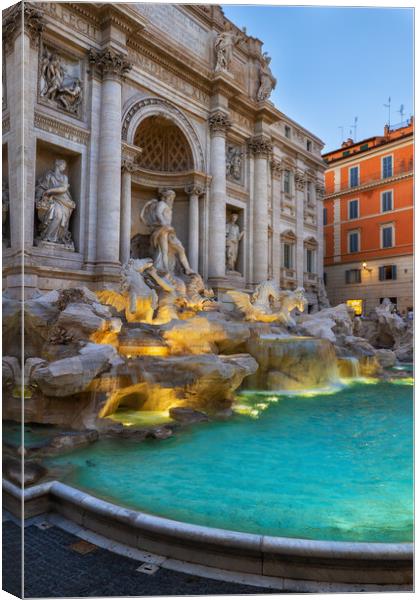 Trevi Fountain at Dusk in Rome Canvas Print by Artur Bogacki