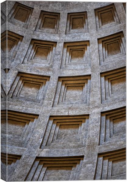 Pantheon Dome Architectural Details Canvas Print by Artur Bogacki