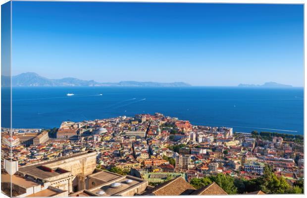 Naples City Cityscape In Italy Canvas Print by Artur Bogacki