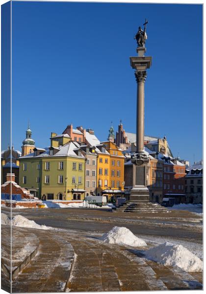 Old Town of Warsaw In Winter Canvas Print by Artur Bogacki