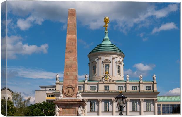Old Town Hall And Obelisk In Potsdam Canvas Print by Artur Bogacki
