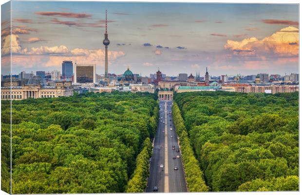 Berlin Skyline Above Tiergarten Canvas Print by Artur Bogacki