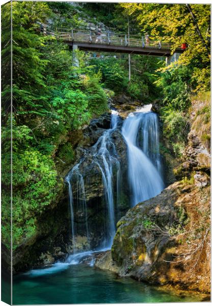 Sum Waterfall In Vintgar Gorge In Slovenia Canvas Print by Artur Bogacki