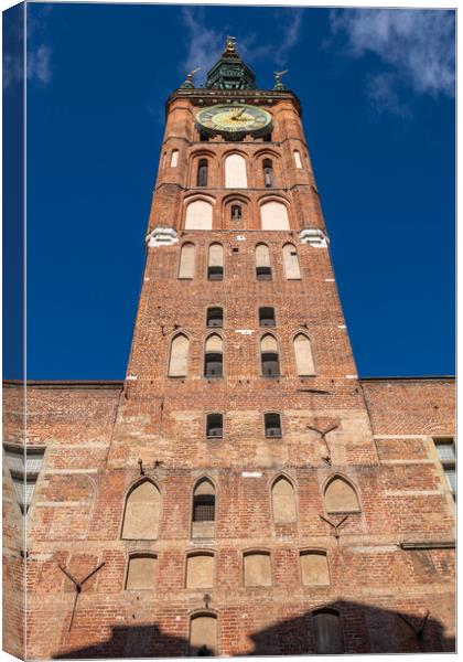 Main Town Hall Tower In Gdansk Canvas Print by Artur Bogacki