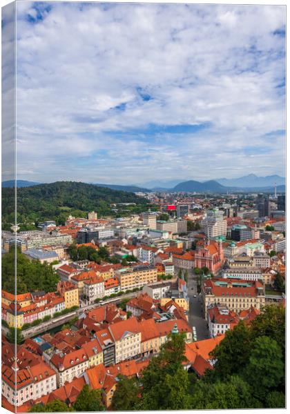Cityscape of Ljubljana in Slovenia Canvas Print by Artur Bogacki