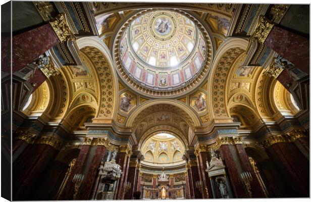 St. Stephen Basilica Interior in Budapest Canvas Print by Artur Bogacki