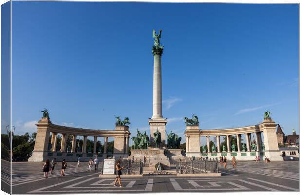 Millennium Monument on Heroes Square in Budapest Canvas Print by Artur Bogacki