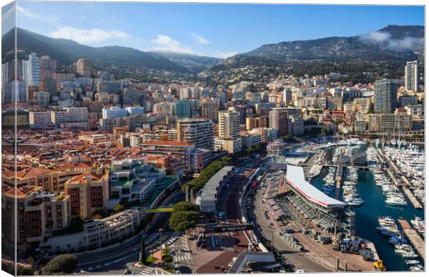 Monaco City Skyline And Port Canvas Print by Artur Bogacki