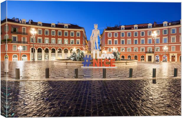 Nice City at Dawn in France Canvas Print by Artur Bogacki