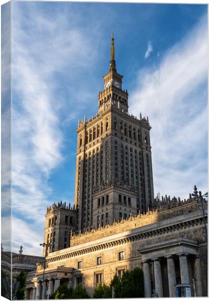 Palace of Culture and Science at Sunset in Warsaw Canvas Print by Artur Bogacki