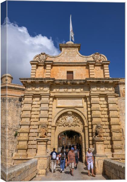 Mdina Gate to the Silent City in Malta Canvas Print by Artur Bogacki