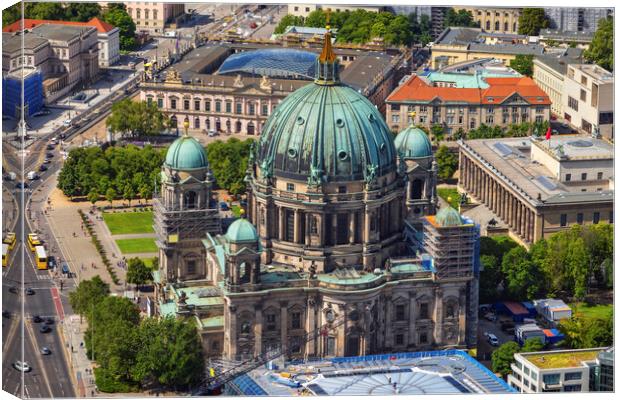 Berlin Cathedral From Above Canvas Print by Artur Bogacki