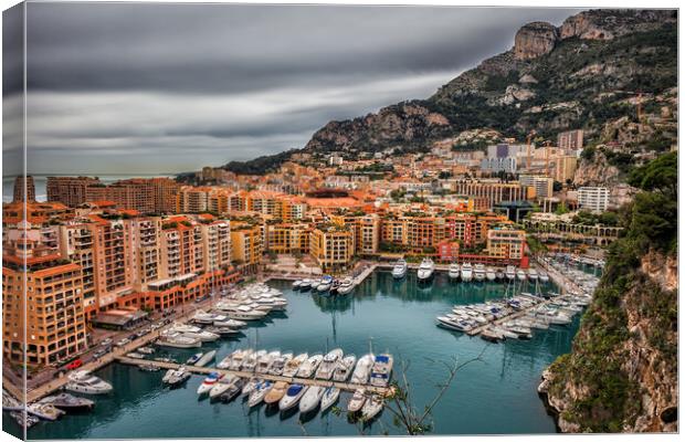 Port de Fontvieille Yacht Marina in Monaco Canvas Print by Artur Bogacki