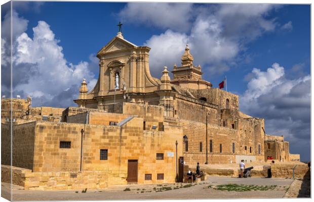 Cittadella of Victoria Cathedral in Gozo, Malta Canvas Print by Artur Bogacki