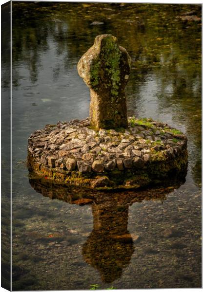 Old Cross At St Patrick Well In Ireland Canvas Print by Artur Bogacki