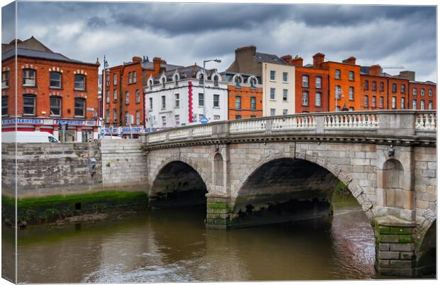 Mellows Bridge on River Liffey in Dublin Canvas Print by Artur Bogacki